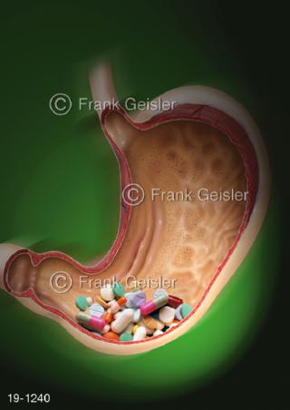 Magen Einnahme Arzneimittel Medikamente 